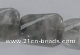 CCQ183 15.5 inches 24*30mm twisted rectangle cloudy quartz beads