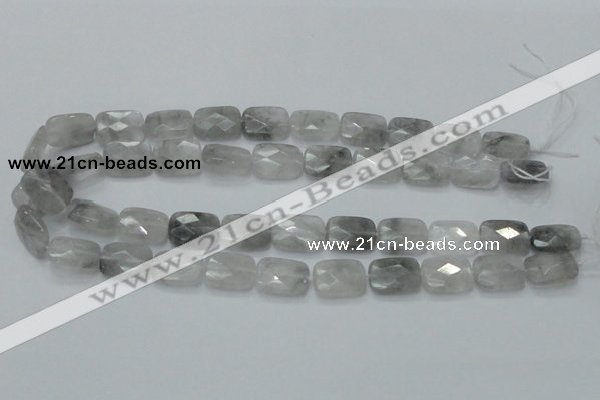 CCQ187 15.5 inches 14*18mm faceted rectangle cloudy quartz beads