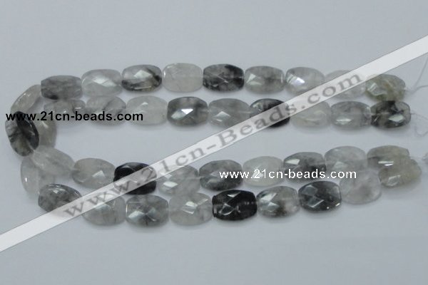 CCQ188 15.5 inches 15*20mm faceted rectangle cloudy quartz beads