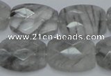 CCQ189 15.5 inches 18*25mm faceted rectangle cloudy quartz beads