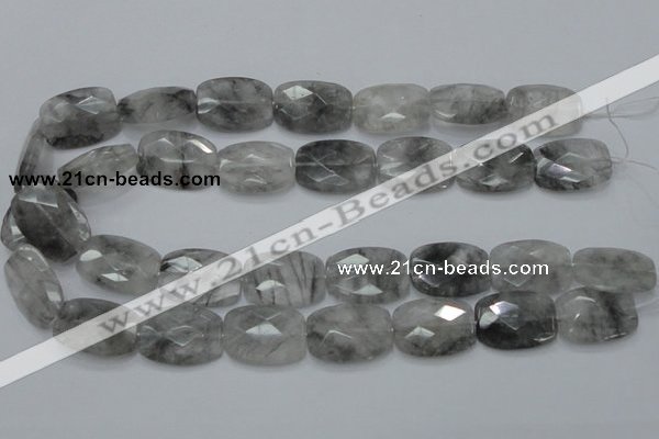 CCQ189 15.5 inches 18*25mm faceted rectangle cloudy quartz beads