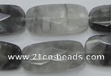 CCQ190 15.5 inches 15*30mm faceted rectangle cloudy quartz beads