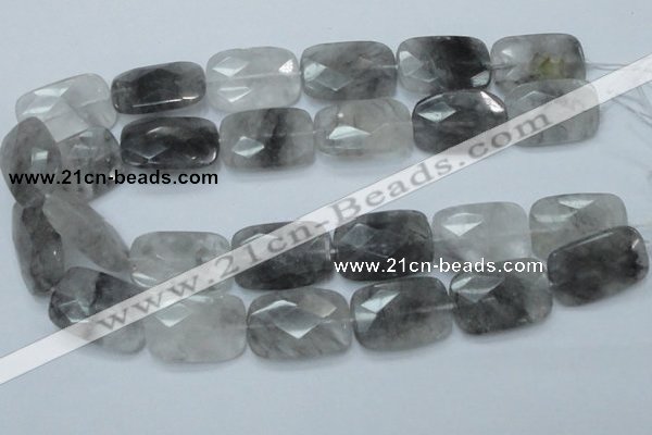 CCQ191 15.5 inches 20*30mm faceted rectangle cloudy quartz beads