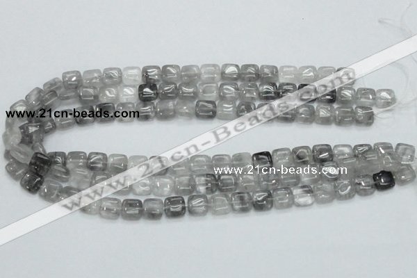 CCQ193 15.5 inches 10*10mm square cloudy quartz beads wholesale