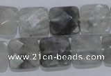 CCQ200 15.5 inches 15*15mm faceted square cloudy quartz beads