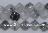 CCQ203 15.5 inches 10*10mm diamond cloudy quartz beads wholesale