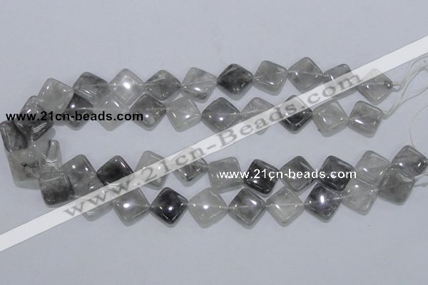 CCQ204 15.5 inches 15*15mm diamond cloudy quartz beads wholesale