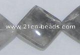 CCQ205 15.5 inches 25*25mm diamond cloudy quartz beads wholesale