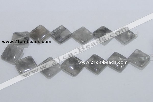 CCQ205 15.5 inches 25*25mm diamond cloudy quartz beads wholesale