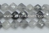 CCQ207 15.5 inches 8*8mm faceted diamond cloudy quartz beads