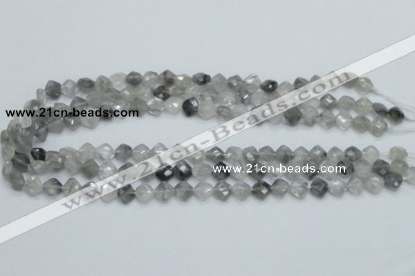 CCQ207 15.5 inches 8*8mm faceted diamond cloudy quartz beads