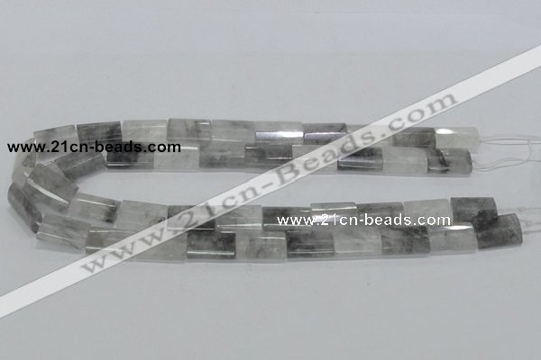 CCQ220 15.5 inches 13*18mm faceted & flat column cloudy quartz beads