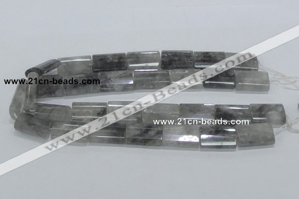 CCQ221 15.5 inches 18*25mm faceted & flat column cloudy quartz beads