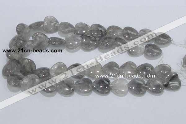 CCQ223 15.5 inches 20*20mm heart cloudy quartz beads wholesale