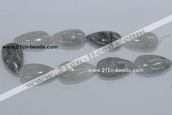 CCQ224 15.5 inches 25*45mm teardrop cloudy quartz beads wholesale