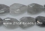 CCQ225 15.5 inches 14*20mm faceted freeform cloudy quartz beads