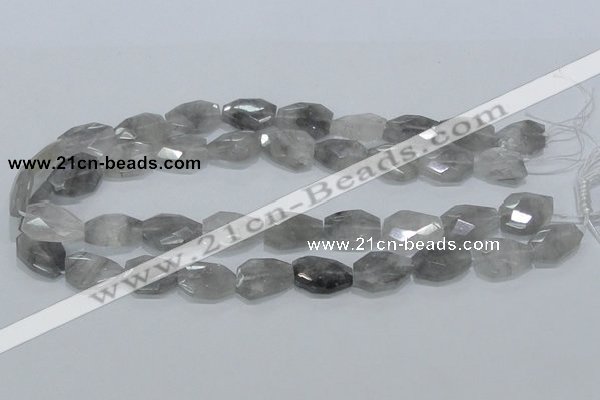 CCQ225 15.5 inches 14*20mm faceted freeform cloudy quartz beads