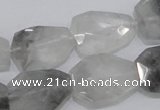 CCQ226 15.5 inches 16*22mm faceted freeform cloudy quartz beads