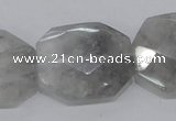 CCQ229 15.5 inches 26*32mm faceted freeform cloudy quartz beads