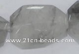 CCQ230 15.5 inches 30*40mm faceted freeform cloudy quartz beads