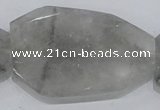 CCQ231 15.5 inches 30*50mm faceted freeform cloudy quartz beads