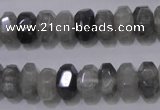 CCQ237 15.5 inches 8*12mm faceted rondelle cloudy quartz beads