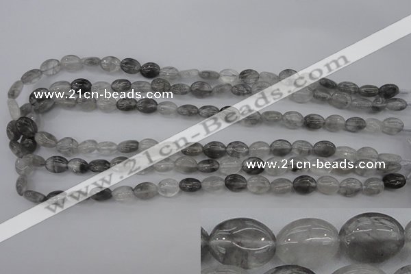 CCQ243 15.5 inches 8*10mm oval cloudy quartz beads wholesale