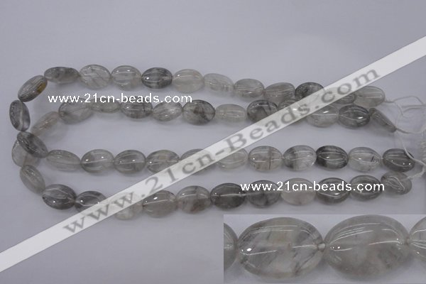 CCQ244 15.5 inches 12*16mm oval cloudy quartz beads wholesale