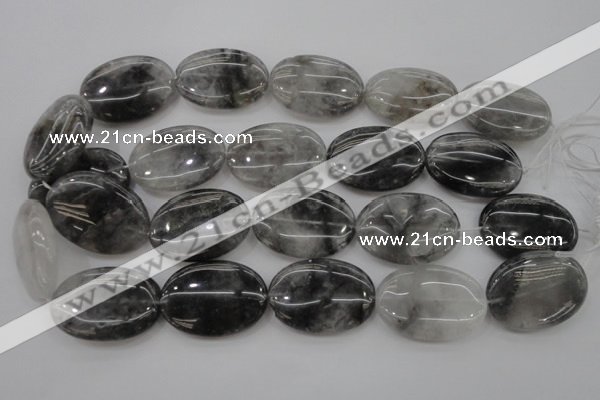 CCQ245 15.5 inches 25*35mm oval cloudy quartz beads wholesale