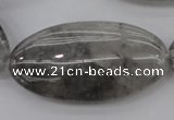 CCQ246 15.5 inches 25*50mm oval cloudy quartz beads wholesale