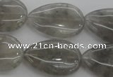 CCQ256 15.5 inches 20*30mm flat teardrop cloudy quartz beads