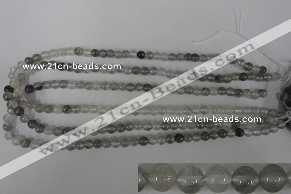 CCQ301 15.5 inches 6mm round cloudy quartz beads wholesale