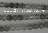 CCQ311 15.5 inches 6mm faceted round cloudy quartz beads wholesale