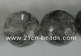 CCQ320 15.5 inches 25mm faceted round cloudy quartz beads wholesale