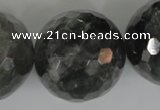 CCQ321 15.5 inches 30mm faceted round cloudy quartz beads wholesale