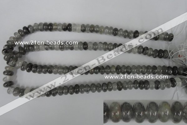 CCQ327 15.5 inches 6*10mm rondelle cloudy quartz beads wholesale