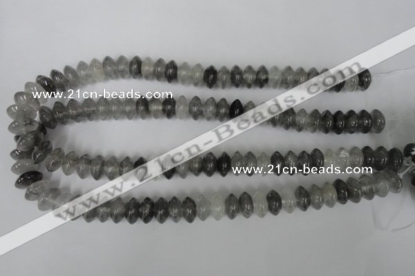 CCQ328 15.5 inches 7*13mm rondelle cloudy quartz beads wholesale