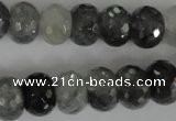 CCQ333 15.5 inches 10*14mm faceted rondelle cloudy quartz beads