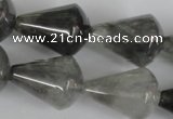 CCQ340 15.5 inches 18*25mm teardrop cloudy quartz beads wholesale