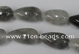CCQ342 15.5 inches 12*22mm teardrop cloudy quartz beads wholesale