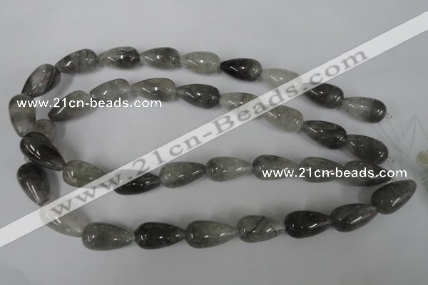 CCQ342 15.5 inches 12*22mm teardrop cloudy quartz beads wholesale