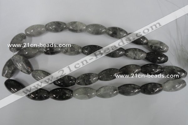 CCQ346 15.5 inches 15*25mm rice cloudy quartz beads wholesale