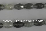 CCQ348 15.5 inches 8*12mm faceted rice cloudy quartz beads wholesale