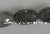 CCQ352 15.5 inches 18*25mm faceted rice cloudy quartz beads wholesale