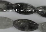 CCQ362 15.5 inches 15*30mm trihedron cloudy quartz beads wholesale