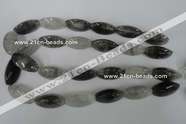 CCQ362 15.5 inches 15*30mm trihedron cloudy quartz beads wholesale