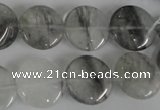 CCQ372 15.5 inches 16mm flat round cloudy quartz beads wholesale