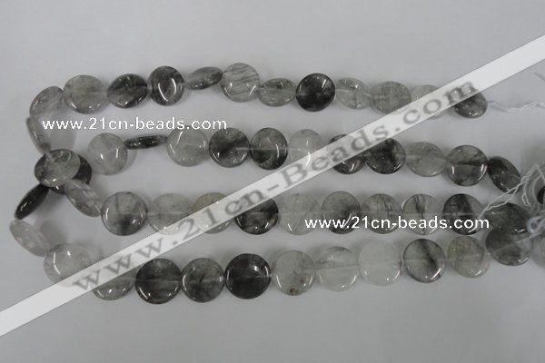 CCQ372 15.5 inches 16mm flat round cloudy quartz beads wholesale