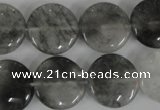 CCQ373 15.5 inches 18mm flat round cloudy quartz beads wholesale