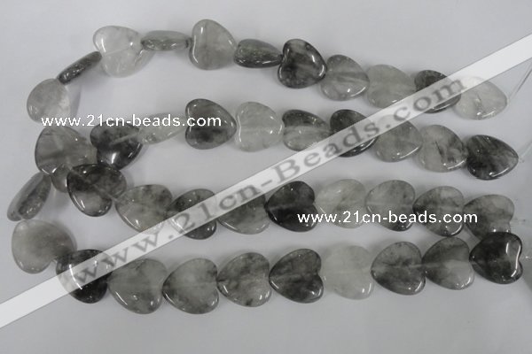 CCQ384 15.5 inches 20*20mm heart cloudy quartz beads wholesale